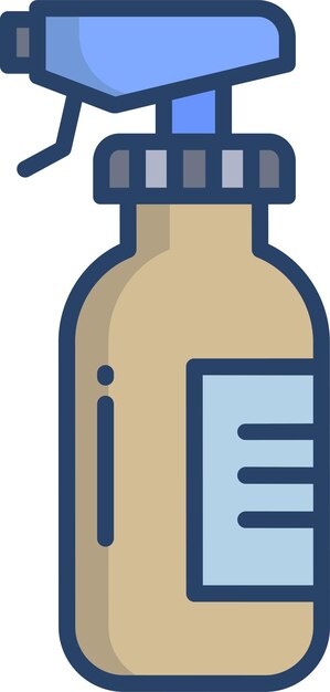 Ilustración vectorial de color lineal sólido de productos de limpieza