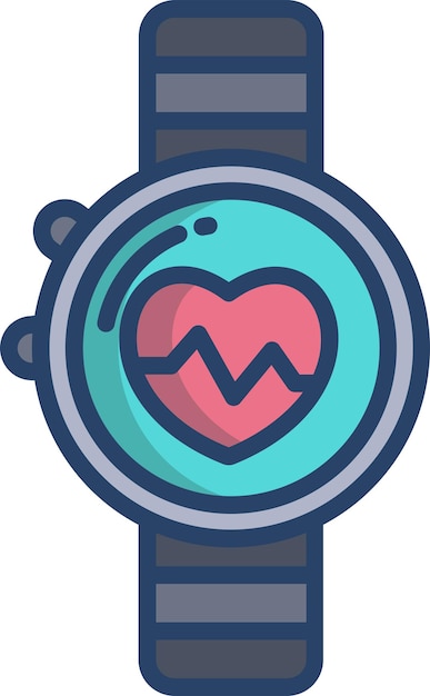 Ilustración vectorial de color lineal sólido para el reloj inteligente