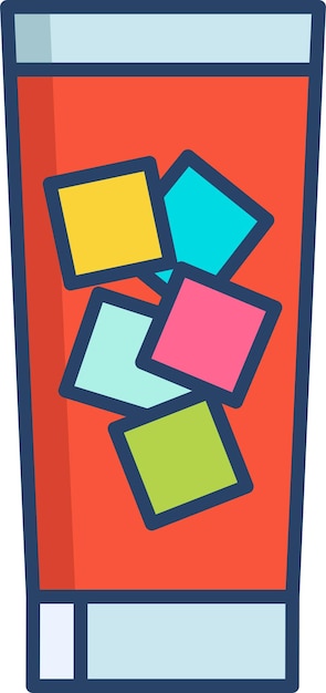 Ilustración vectorial de color lineal sólido de vidrio de cóctel
