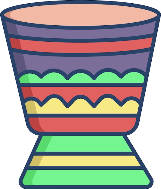 Ilustración vectorial de color lineal de tambores sólidos