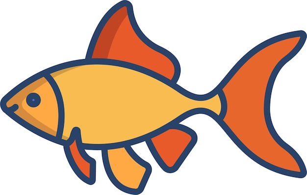 Ilustración vectorial de color lineal de Tetra glofishsolid