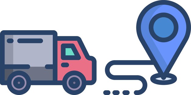 Ilustración vectorial de color lineal de Trucksolid