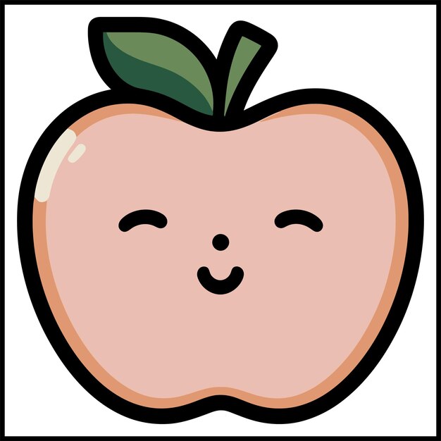 Ilustración vectorial del color de la manzana de crema