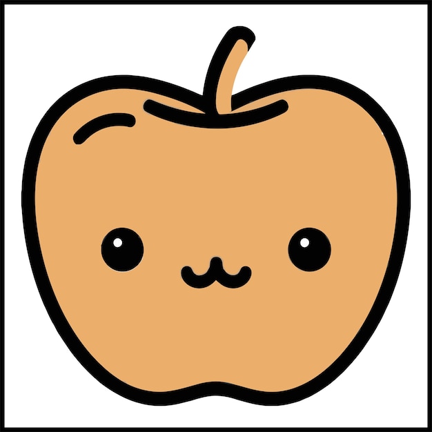 Ilustración vectorial del color de la manzana de crema