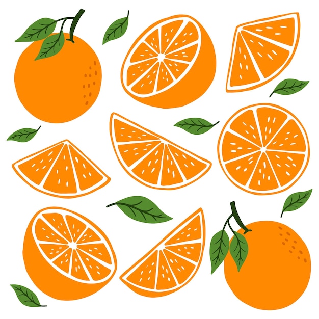 Ilustración vectorial de color naranja fresco