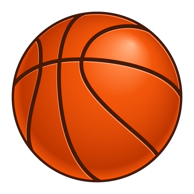 Ilustración vectorial de color de la pelota de baloncesto con fondo blanco