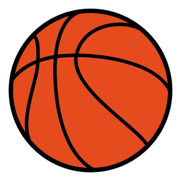 Ilustración vectorial de color de la pelota de baloncesto con fondo blanco