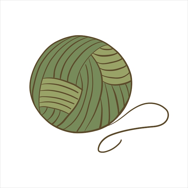 Ilustración vectorial coloreada en hilo estilo garabato para tejer