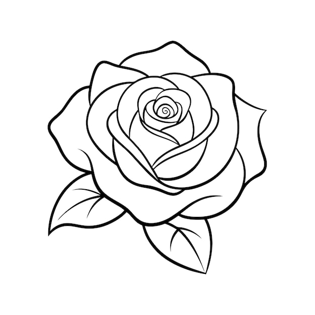 Ilustración vectorial para colorear libros de diseño de rosas