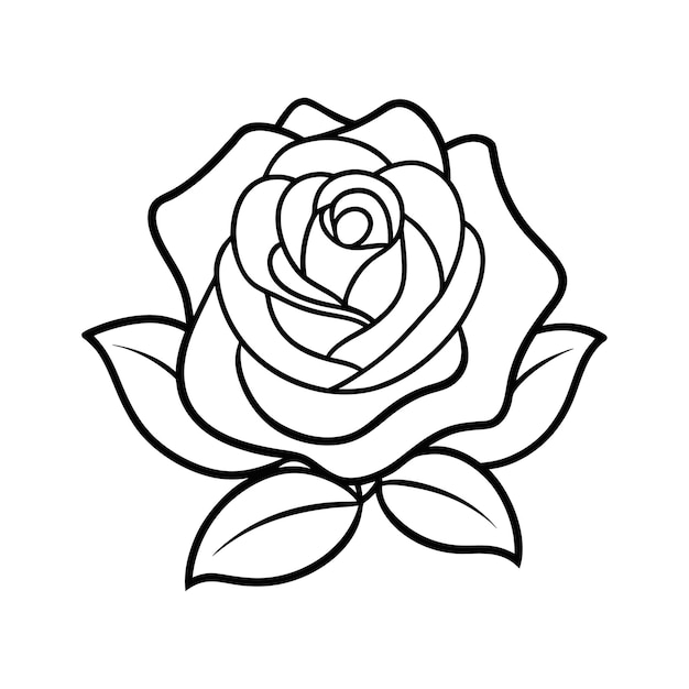 Ilustración vectorial para colorear libros de diseño de rosas