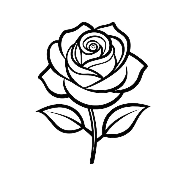 Ilustración vectorial para colorear libros de diseño de rosas