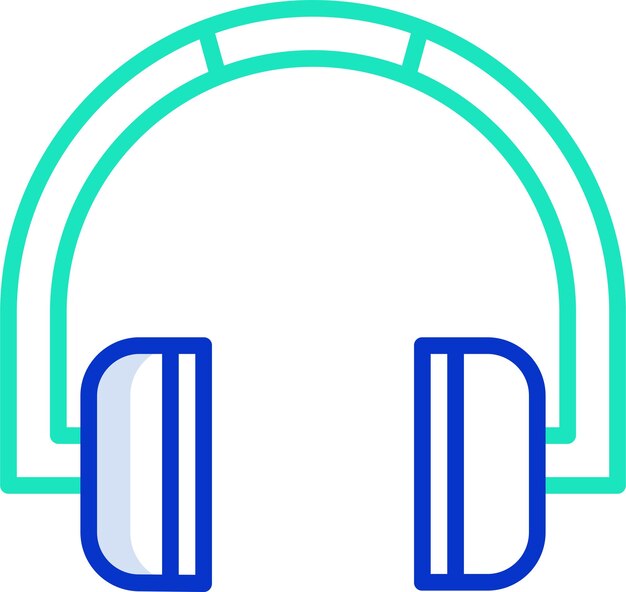 Ilustración vectorial de colores del contorno de los auriculares