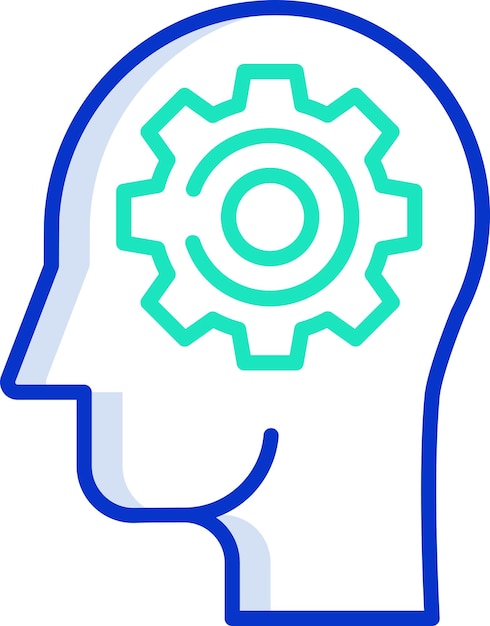 Ilustración vectorial de colores del contorno de ThinkingSolid