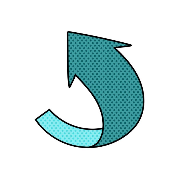 Ilustración vectorial de colores dibujada a mano con flecha y medio tono
