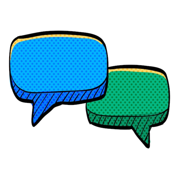 Ilustración vectorial de colores dibujada a mano del icono de medio tono de conversación