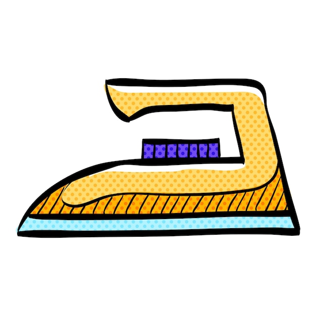 Ilustración vectorial de colores dibujada a mano con icono de medio tono de hierro