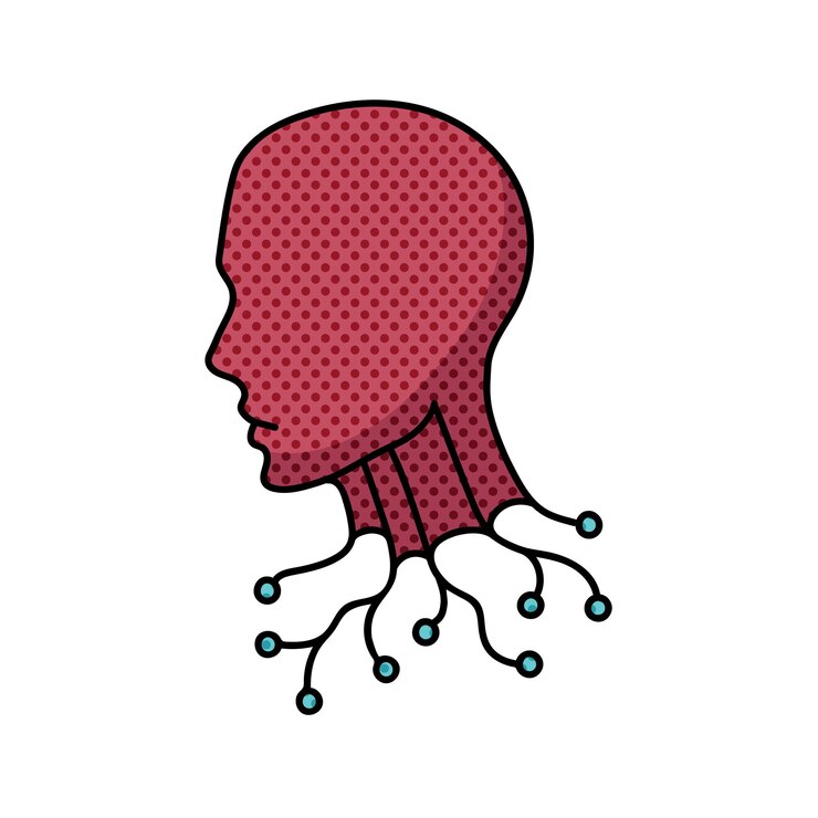 Vector ilustración vectorial de colores dibujada a mano por robot