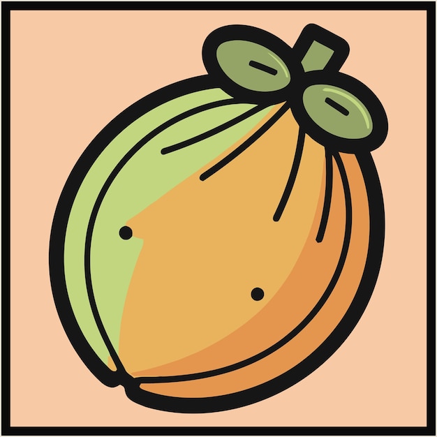 Ilustración vectorial de colores de la fruta del tamarillo