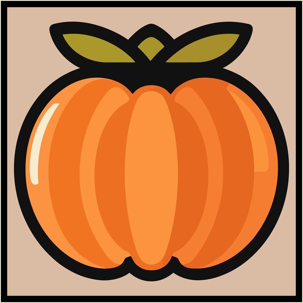 Ilustración vectorial de colores de frutas de caqui