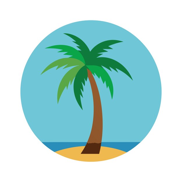 Ilustración vectorial de colores de la silueta de la palmera Ilustración vectoria de la palmero
