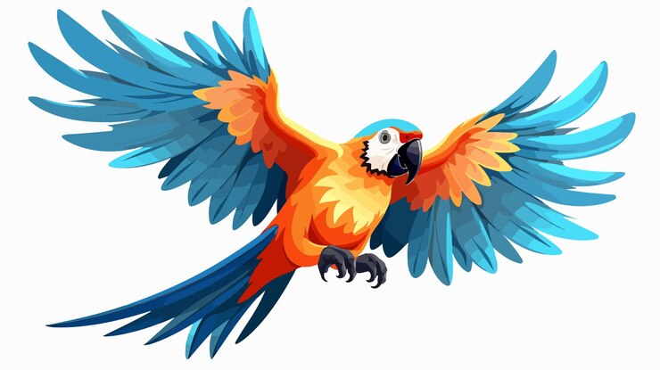 Vector ilustración vectorial colorida de ara parrot sobre un fondo blanco