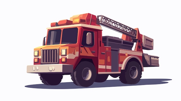 Ilustración vectorial colorida de dibujos animados de camiones de bomberos