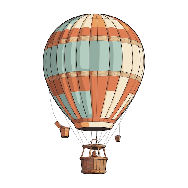 Ilustración vectorial colorida del globo de aire caliente