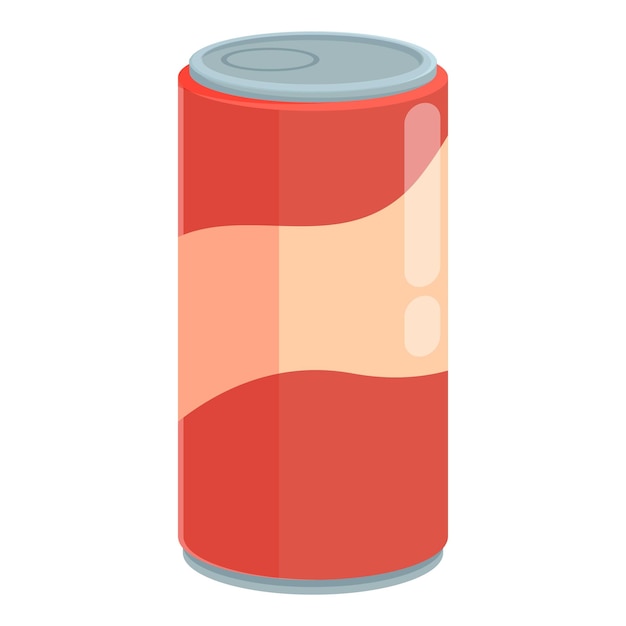 Ilustración vectorial colorida de una lata de refresco roja perfecta para elementos de diseño
