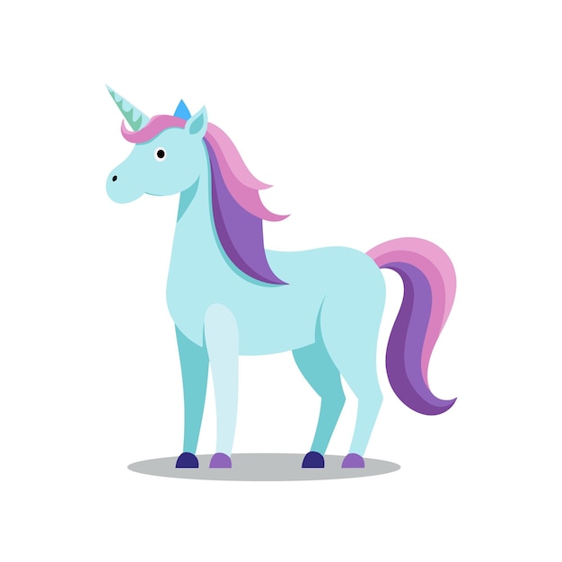Ilustración vectorial colorida y linda del unicornio