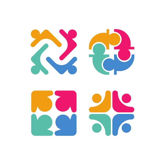 Ilustración vectorial colorida del logotipo de Cuidado Comunitario