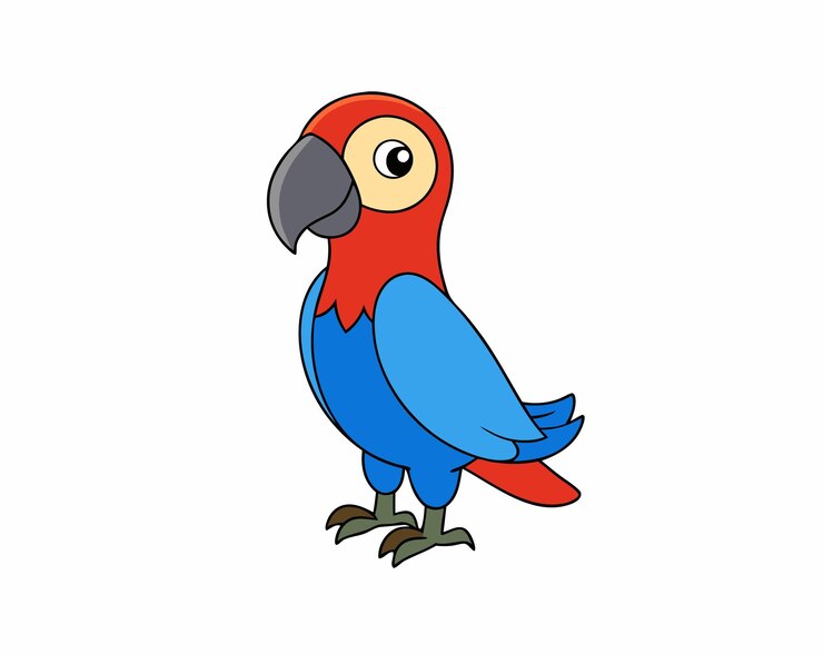 Ilustración vectorial colorida de un loro ideal para proyectos digitales e impresos