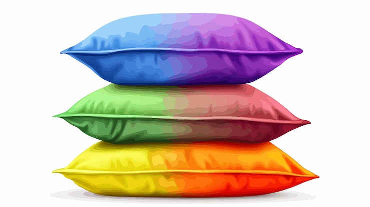 Vector ilustración vectorial colorida de la pila de almohadas