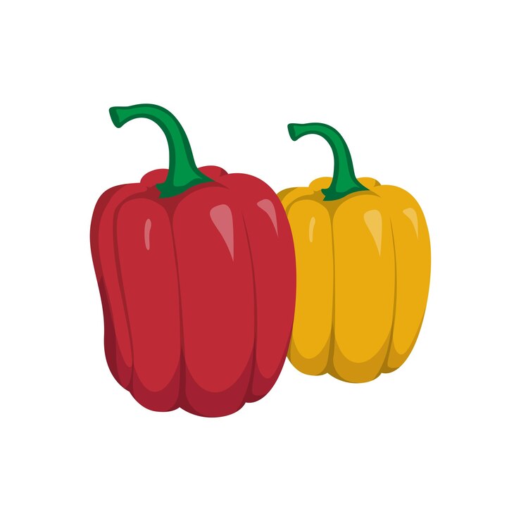 Vector ilustración vectorial colorida de pimientos frescos