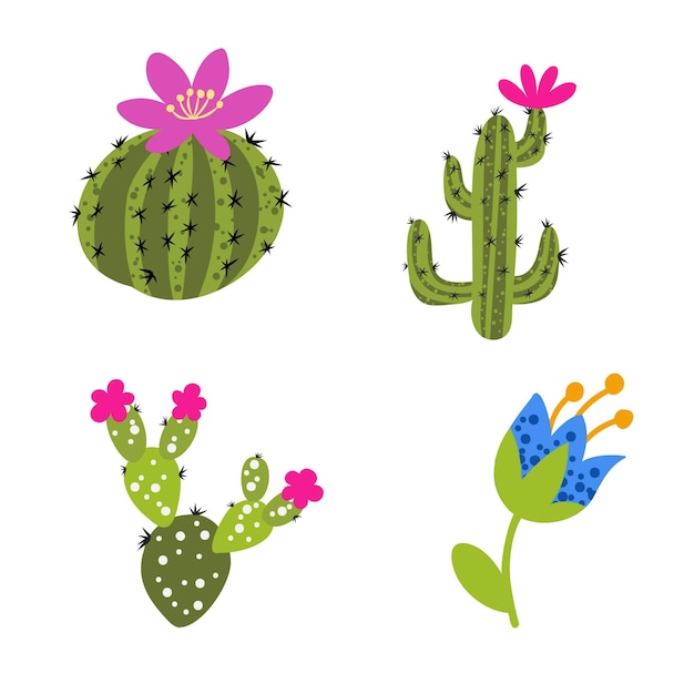 Vector ilustración vectorial de las coloridas flores de primavera