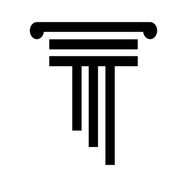 Ilustración vectorial de columna de la plantilla del logotipo del pilar