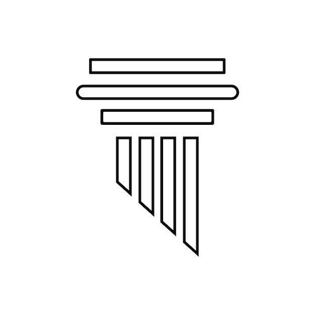 Ilustración vectorial de columna de la plantilla del logotipo del pilar