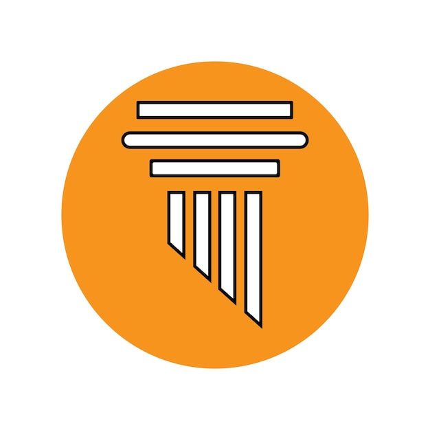 Ilustración vectorial de columna de la plantilla del logotipo del pilar