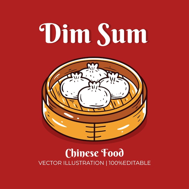 Ilustración vectorial de la comida china Dim Sum