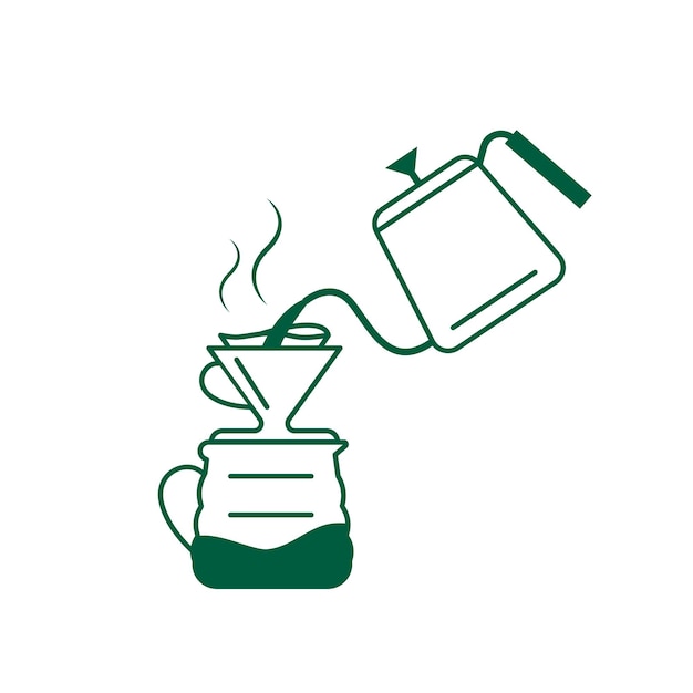 ilustración vectorial cómo hacer café aislado con fondo