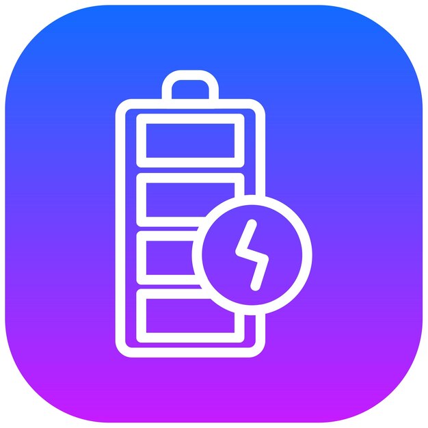 Ilustración vectorial completa de la carga de la batería