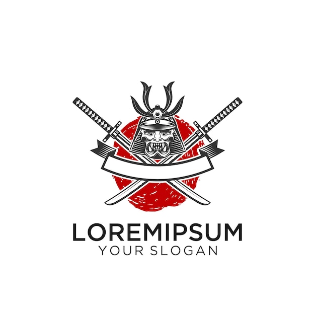 Ilustración vectorial completamente editable del guerrero samurai ronin con la espada katana aislada