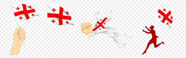Ilustración vectorial de la composición de la bandera de Georgia en un fondo transparente