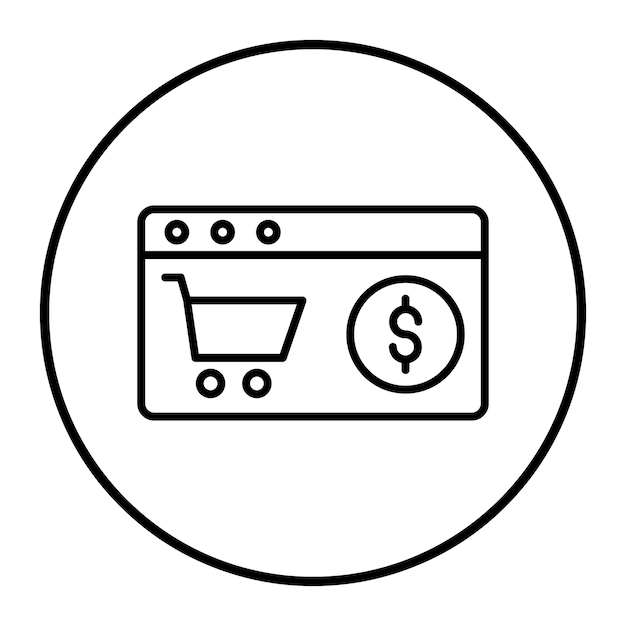 Ilustración vectorial de compras de comercio electrónico