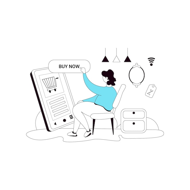 Ilustración vectorial de compras