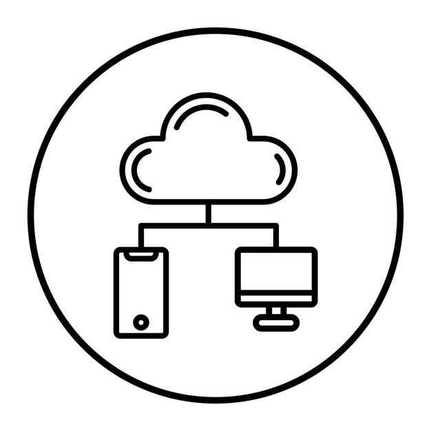 Ilustración vectorial de computación en la nube