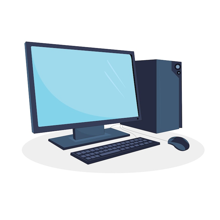 Vector ilustración vectorial de la computadora de escritorio