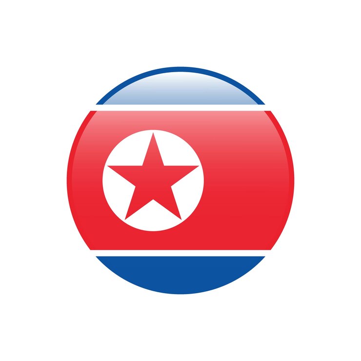 Vector ilustración vectorial por computadora del icono del logotipo del círculo de la bandera de corea del norte