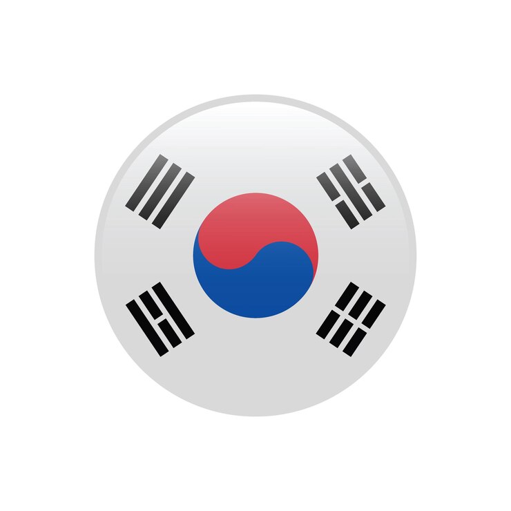 Vector ilustración vectorial por computadora del icono del logotipo del círculo de la bandera de corea del sur