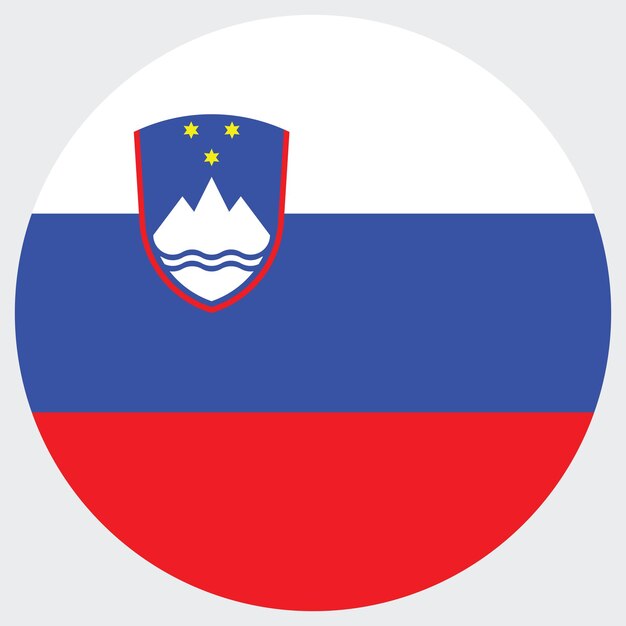 Ilustración vectorial por computadora del icono del logotipo del círculo de la bandera de Eslovenia