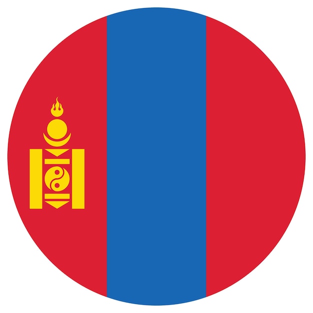 Ilustración vectorial por computadora del icono del logotipo del círculo de la bandera de Mongolia